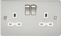 Brushed Chrome - Flat Plate Switches and Sockets
