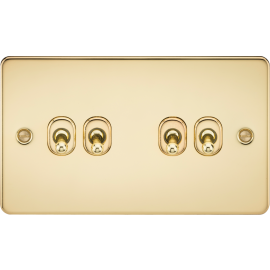 Knightsbridge 10AX 4G 2-way Toggle Switch - Polished Brass FP4TOGPB