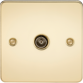 Knightsbridge TV Outlet (non-isolated) - Polished Brass FP0100PB 