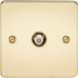 Knightsbridge SAT TV Outlet (non-isolated) - Polished Brass FP0150PB