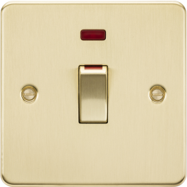 Knightsbridge 45A DP Switch with Neon (1G size) - Brushed Brass FP81MNBB