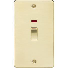 Knightsbridge 45A DP Switch with Neon (2G size) - Brushed Brass FP82MNBB