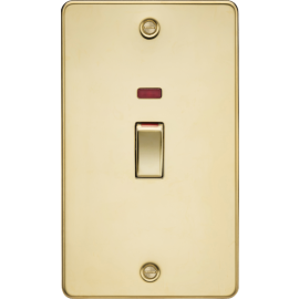 Knightsbridge 45A DP Switch with Neon (2G size) - Polished Brass FP82MNPB