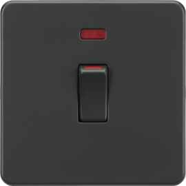 Knightsbridge 45A 1G DP switch with neon anthracite SF81MNAT