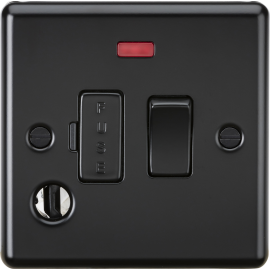 Knightsbridge 13A Switched Fused Spur Unit with Neon & Flex Outlet - Matt Black CL63FMBB