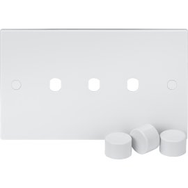 Knightsbridge 3G Dimmer Plate with Matching Dimmer Caps SN3DIM