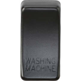 Knightsbridge Switch cover "marked WASHING MACHINE" - matt black GDWASHMB