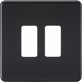 Screwless 2G grid faceplate - matt black GDSF002MB