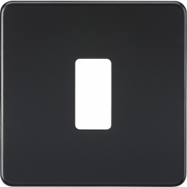 Screwless 1G grid faceplate - matt black GDSF001MB