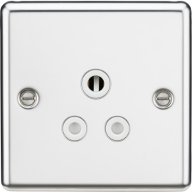 Knightsbridge 5A Unswitched Socket - Polished Chrome Finish with White Insert CL5APCW