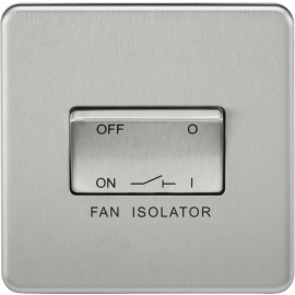Screwless 10A 3 Pole Fan Isolator Switch-SF1100BC-Knightsbridge-Brushed chome