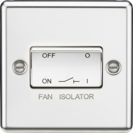 Knightsbridge 10AX Fan Isolator Switch - Polished Chrome CL11PC