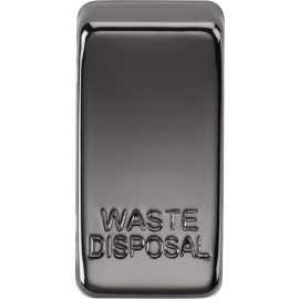 Knightsbridge Switch cover "marked WASTE DISPOSAL" - black nickel GDWASTEBN