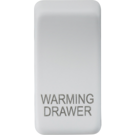 Knightsbridge Switch cover "marked WARMING DRAWER" - matt white GDWARMMW