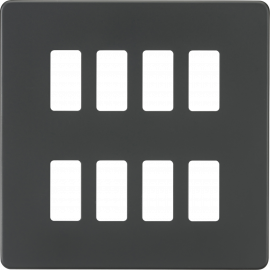 Screwless 8G grid faceplate - anthracite GDSF008AT
