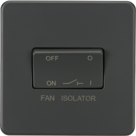 Screwless 10AX 3 pole Fan Isolator Switch Anthracite SF1100AT
