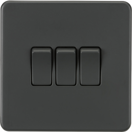 Screwless 10AX 3G 2-Way Switch Anthracite SF4000AT