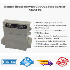 Henley House Service Cut Out Fuse Carrier & Base 100AMP Rated 54132-04