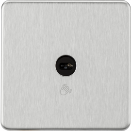 230V 1G 1-way Touchless Switch - Brushed Chrome -mlaccessories