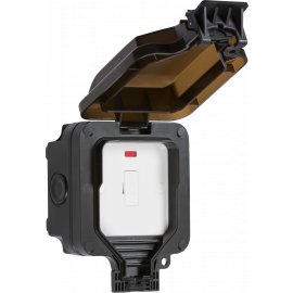 Outdoor Weatherproof IP66 Switch &amp; Socket Timer &amp; RCD Multi Option Accessories-13A Switched Fused Spur Unit