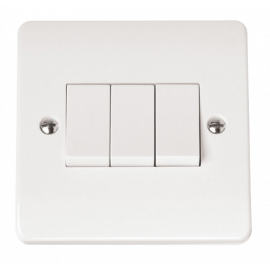 Scolmore 3-GANG 2-WAY 10A PLATE SWITCH-CMA013