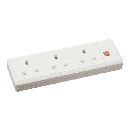 Scolmore 13A 3 Gang Trailing Socket Outlet With Neon ES008