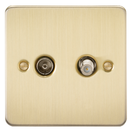 Knightsbridge TV and SAT TV Outlet (isolated) - Brushed Brass FP0140BB