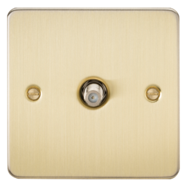 Knightsbridge SAT TV Outlet (non-isolated) - Brushed Brass FP0150BB