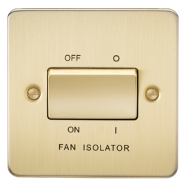 Knightsbridge 10AX Fan Isolator Switch - Brushed Brass FP1100BB