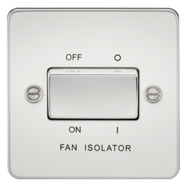 Flat Plate 10A 3 Pole Fan Isolator Switch-FP1100PC-Knightsbridge-Polished Chrome