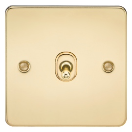 Flat Plate 10A 1G Intermediate Toggle Switch-FP12TOG-Knightsbridge-Polished Brass
