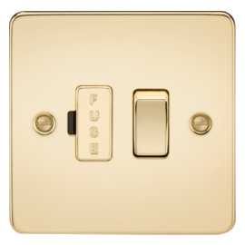 Flat Plate 13A switched fused spur unit-FP6300-Knightsbridge-Polished Brass
