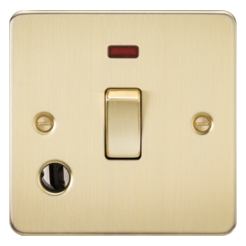Knightsbridge 20A 1G DP Switch with Neon & Flex Outlet - Brushed Brass FP8341FBB