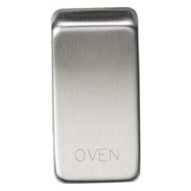 Switch cover "marked OVEN"-GDOVEN-Knightsbridge-Brushed chrome