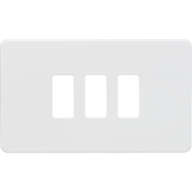 Screwless 3G grid faceplate - matt white