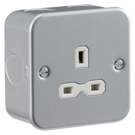 Metal clad 13A 1G Unswitched Socket