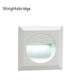 Knightsbridge IP54 Recessed Square Indoor/Outdoor LED GuideWall Light White - NH019W