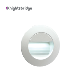 Knightsbridge  IP54 ROUND INDOOR/OUTDOOR LED GUIDE/STAIR/WALL LIGHT WHITE LED - NH020W