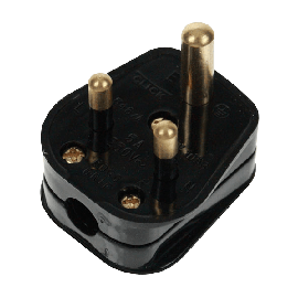 Scolmore 5A Round Pin Plug Black PA176