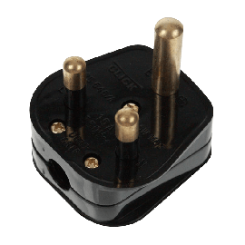 Scolmore 15A Round Pin Plug Black PA177