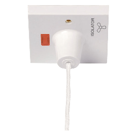 Scolmore 10A 3 Pole Fan Isolation Pull Cord Switch PRW208