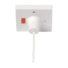 Scolmore 50A DP Pullcord Switch With Mechanical 'On/Off' And Neon PRW211