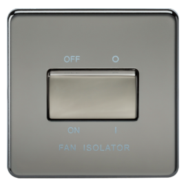Screwless 10A 3 Pole Fan Isolator Switch-SF1100BN-Knightsbridge-Black Nickel