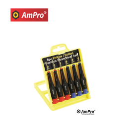 Ampro Precision Flat & Phillips Screwdrivers, Set Of 6 - T32151
