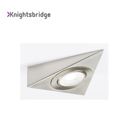 Knightsbridge 230V LED Triangular Under Cabinet Light Brushed Chrome 4000K - TRIBCCW